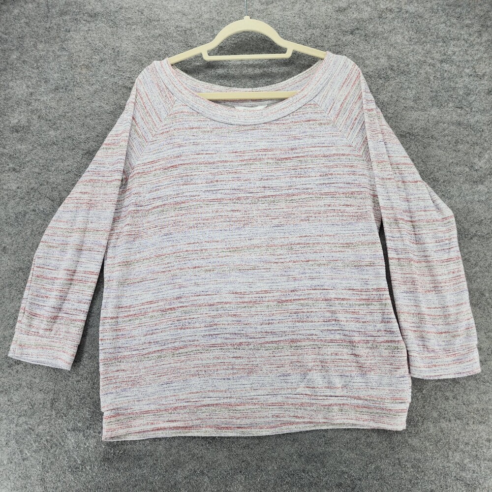 Market Spruce Shirt Womens XL Long Sleeve Gray Striped